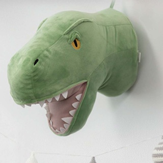  Green Dinosaur Head Wall Decoration Pendant 3D Filler Plush Tyrannosaurus Rex Gifts Great and Cute Gift to Children and Friends