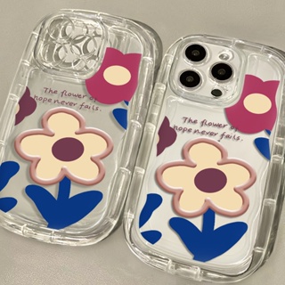 เคสโทรศัพท์มือถือ ซิลิโคนนุ่ม ใส กันกระแทก ลายดอกไม้ สําหรับ IPhone 14 13 12 11 Pro Max XS X XR 8 + 7 Plus