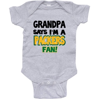 Nanycraft&amp;#39;s My Grandpa Says I&amp;#39;m A Packers Fan ชุดบอดี้สูท แฟนคลับ คุณปู่ แฟนคลับ EPDD