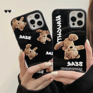 เคสโทรศัพท์มือถือ ซิลิโคน ลายหมีเท็ดดี้ สีวาว แฟชั่น สําหรับ Iphone 11 13pro Max 12pro 8P 14