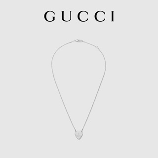 [พร้อมส่ง] เครื่องประดับ สร้อยคอเงิน จี้โลโก้ Gucci รูปหัวใจ
