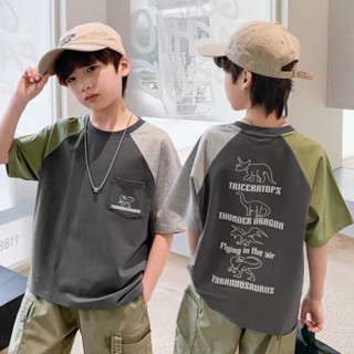 ((พร้อมส่ง) เสื้อยืดแขนสั้น แบบบาง ระบายอากาศได้ดี แฟชั่นฤดูร้อน สําหรับเด็กผู้ชาย