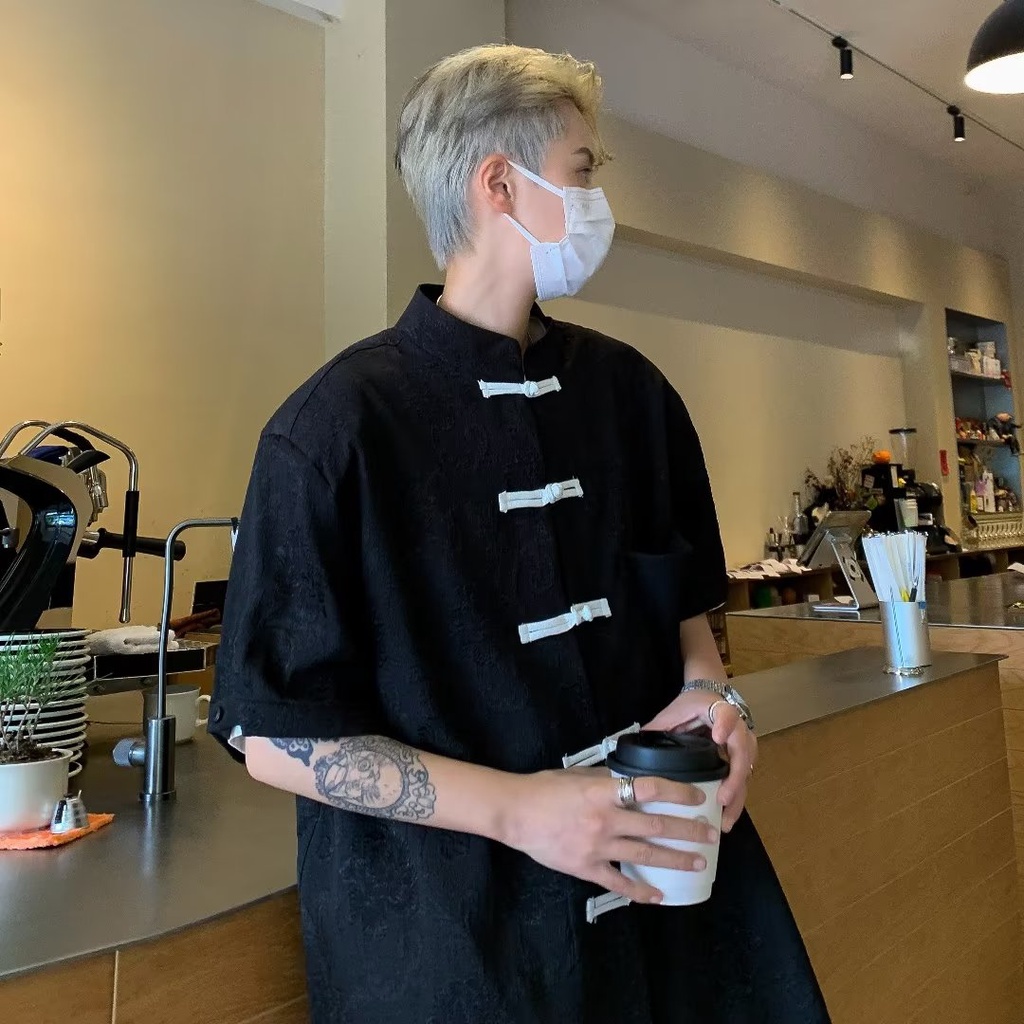 ใหม่-เสื้อเชิ้ตแฟชั่น-สไตล์จีนวินเทจ-สําหรับผู้ชาย