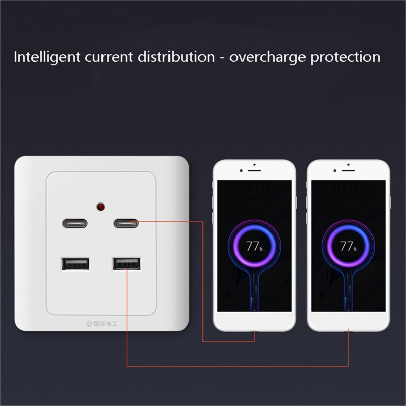 เต้าเสียบชาร์จ-usb-typec-18w-220v-สําหรับติดผนัง