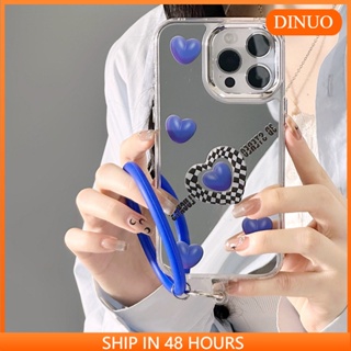 เคสโทรศัพท์มือถือ ลายหัวใจ สีฟ้า สําหรับ Iphone 15 14promax 13 12 pro promax 11 DINUO