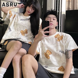 ASRV ชุดนอนคู่รัก，ลายการ์ตูนน่ารัก，แขนสั้นและกางเกงขาสั้น，สไตล์สบาย ๆ ของเกาหลีใต้