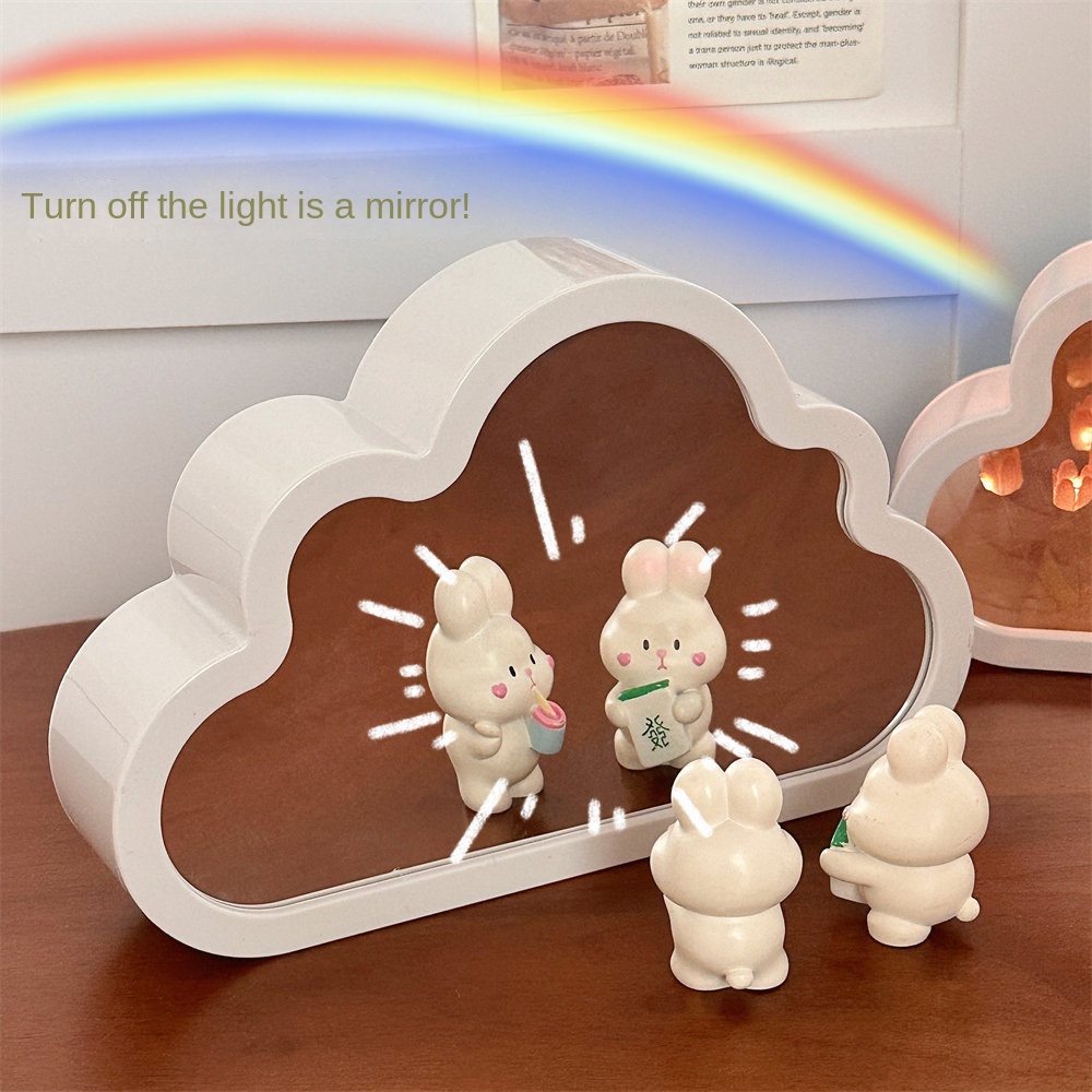 โคมไฟกระจก-รูปดอกทิวลิป-เมฆ-สร้างสรรค์-2-in-1-พร้อมกระจกตั้งโต๊ะ-diy-สําหรับตกแต่งข้างเตียง-ของขวัญวันเกิด