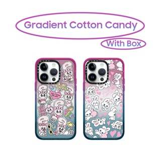 Casetify เคสโทรศัพท์มือถือ ผ้าฝ้ายแข็ง ลายการ์ตูนกระต่ายน่ารัก ไล่โทนสี สําหรับ iPhone 12 13 14 Pro Max Y2K