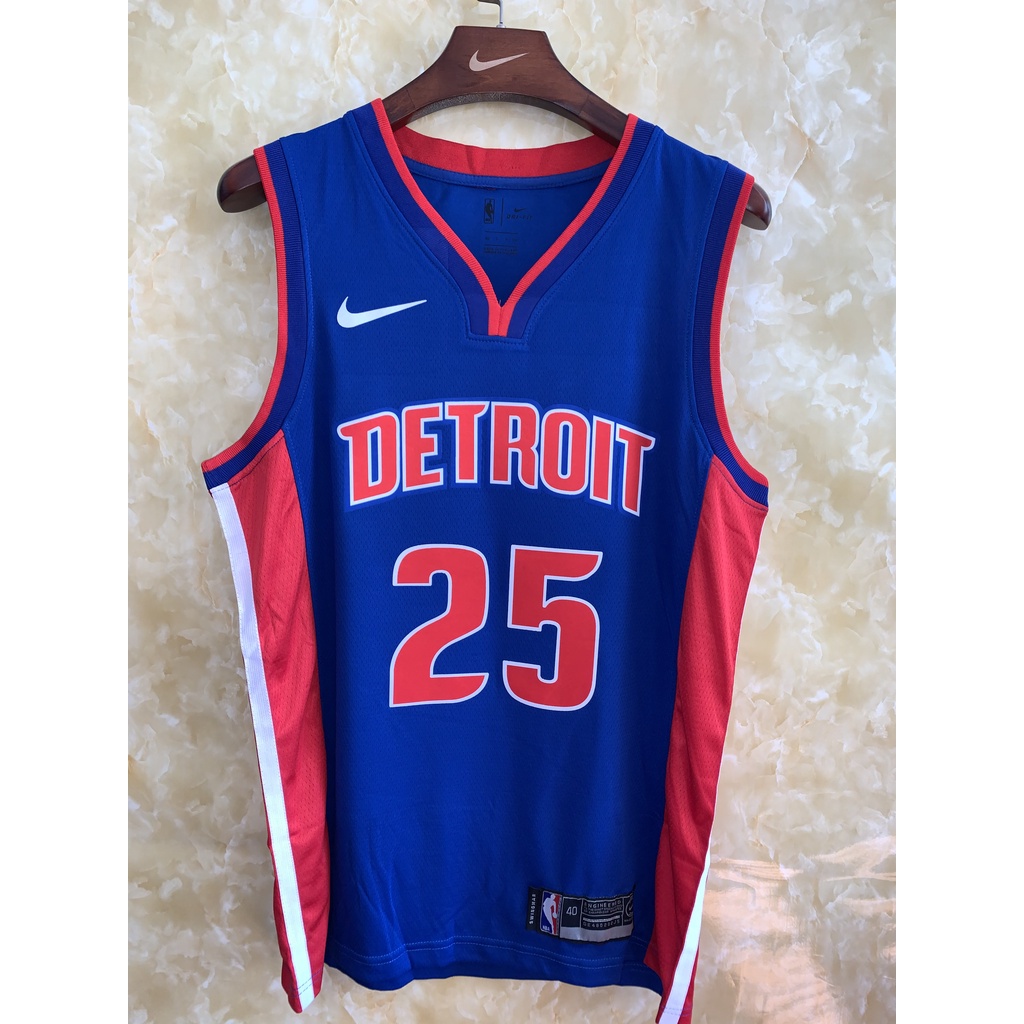 detroit-pistons-25-derrick-rose-เสื้อสเวตเตอร์ของเสื้อบาสเก็ตบอล-nba-jersey