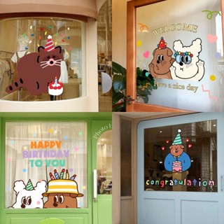Ins Style Shop สติกเกอร์ ลายการ์ตูนน่ารัก สําหรับตกแต่งเค้ก ขนมปัง ชานม เสื้อผ้าเด็ก ร้านขายของตกแต่ง ประตูกระจก ไฟฟ้าสถิต