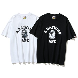 เสื้อยืดแขนสั้น พิมพ์ลายหัวคน Ape เข้ากับทุกการแต่งกาย แบบเรียบง่าย สําหรับผู้ชาย