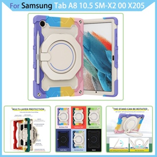 เคส สําหรับ Samsung Galaxy Tab A8 10.5 นิ้ว SM-X200 X205 360° เคสกันกระแทก ด้ามจับหมุนได้ สําหรับงานหนัก