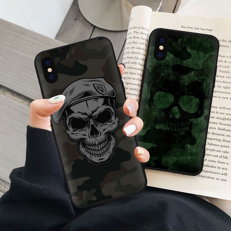 เคสโทรศัพท์มือถือ-ซิลิโคนนุ่ม-ลายพราง-กะโหลกศีรษะ-สําหรับ-huawei-p10-lite-p20-lite-2018-p20-lite-2019-p20-pro-p30-lite-p30-pro-7e13