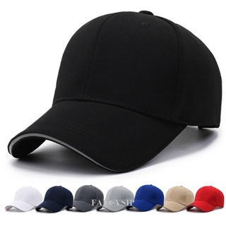 Fancysip หมวกเบสบอล เรียบง่าย สไตล์เกาหลี หมวกกีฬา ทรงโค้ง กันแดด หมวกคู่รัก ชายคาโค้ง