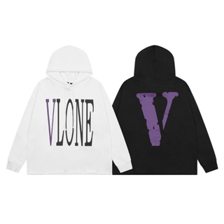 Vlone- โลโก้ตัวอักษรแบรนด์ด้านหน้า ด้านหลัง สีม่วง ขนาดใหญ่ ดูดี อเนกประสงค์ สไตล์แฟชั่น สําหรับทุกเพศ Dfss