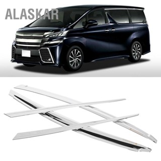 ALASKAR ที่บังแดดหน้าต่างด้านข้าง 4 ชิ้น Sun Rain Guard Vent Deflectors Fit สำหรับ Toyota Alphard 15-19 (Chrome)