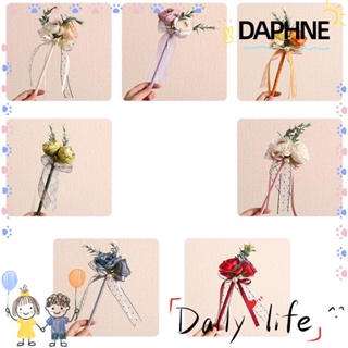 Daphne ปากกาลูกลื่น รูปดอกกุหลาบจําลอง ประดับโบว์ เหมาะกับงานแต่งงาน วันวาเลนไทน์