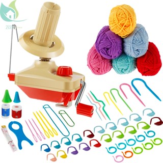 Shopqjc9300 ชุดอุปกรณ์ม้วนไหมพรมขนสัตว์ น้ําหนักเบา พกพาง่าย 6 สี 58 ชิ้น
