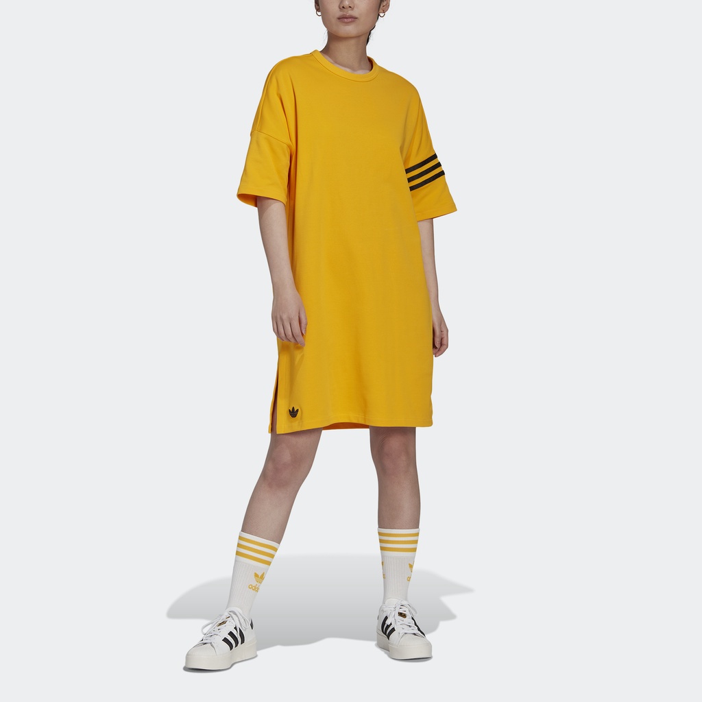 adidas-ไลฟ์สไตล์-ชุดกระโปรงเสื้อยืด-adicolor-neuclassics-ผู้หญิง-สีเหลือง-hm1748