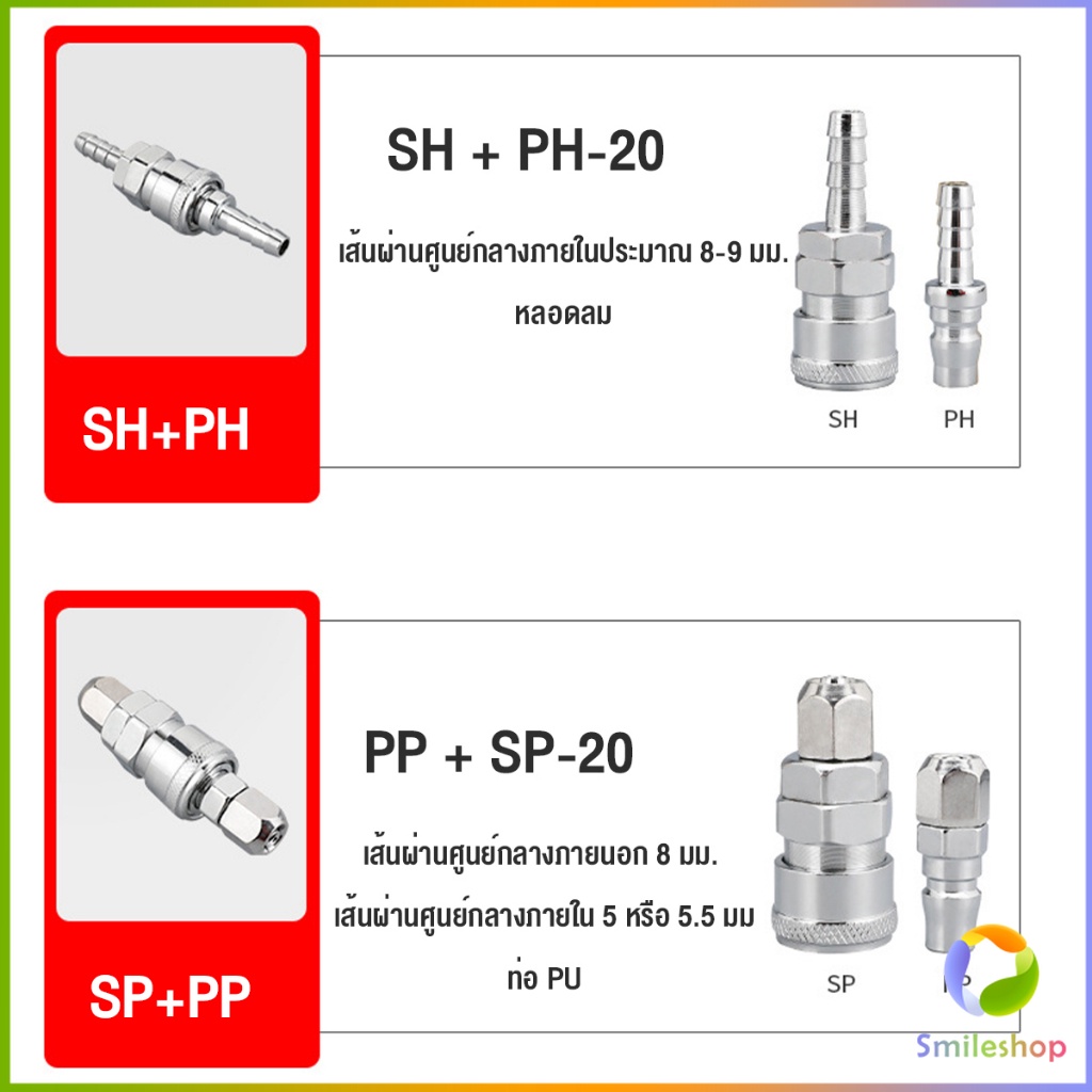 smileshop-คอปเปอร์-ข้อต่อสวมเร็ว-ข้อต่อลม-ข้อต่อสายpu-pp-sp-ph-sh-air-pipe-joint