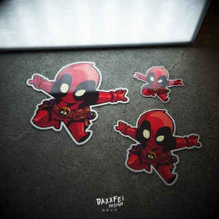 สติกเกอร์ ลายการ์ตูน Deadpool Airborne Flight Landing Red VESPA แบบสร้างสรรค์ สําหรับตกแต่งยานพาหนะไฟฟ้า