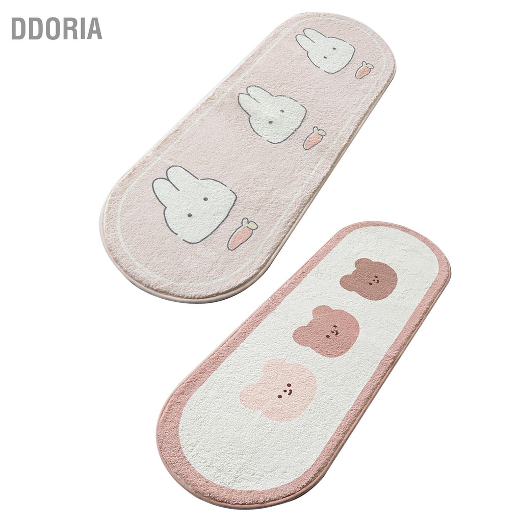 ddoria-การ์ตูนสัตว์รูปแบบพรมพื้นที่พรมเช็ดเท้านุ่มน่ารักรูปวงรีพรมข้างเตียงพรมตกแต่งสำหรับบ้านห้องนอน
