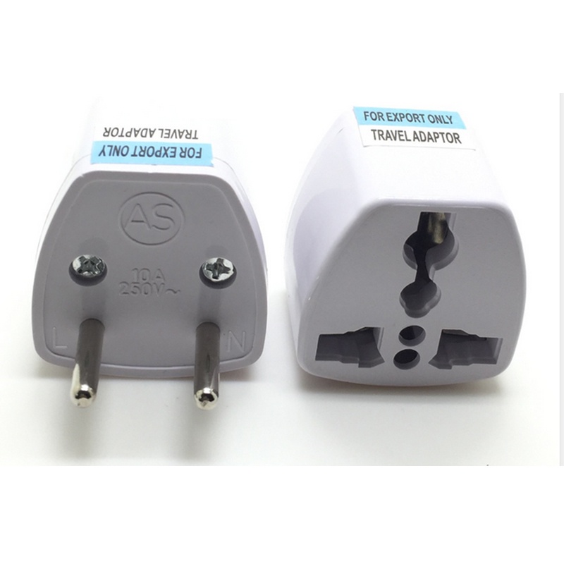 แปลงอะแดปเตอร์ปลั๊กไฟจากประเทศจีนเป็น-2-ขาสีขาวสำหรับพกพาสะดวก