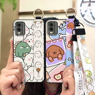 Silicone Back Cover Phone Case For Nokia C32 Fashion Design Wristband Phone Holder Anti-knock Dirt-resistant Cartoon