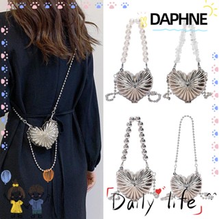 Daphne กระเป๋าสะพายข้าง โลหะ รูปหัวใจ ขนาดเล็ก หรูหรา ใส่เหรียญได้ สําหรับผู้หญิง