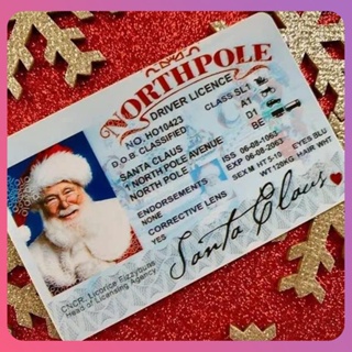 Creative Christmas Santa Claus Flight License Card Pvc Wonderful Gift Christmas Eve Driving License Watermark Santa Claus Flight License Card Party [COD]