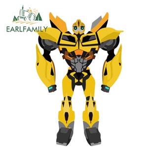 Earlfamily สติกเกอร์กันแดด กันรอยขีดข่วน ลาย Bumblebee Transformers 13 ซม. สําหรับติดตกแต่งรถยนต์ รถจักรยานยนต์