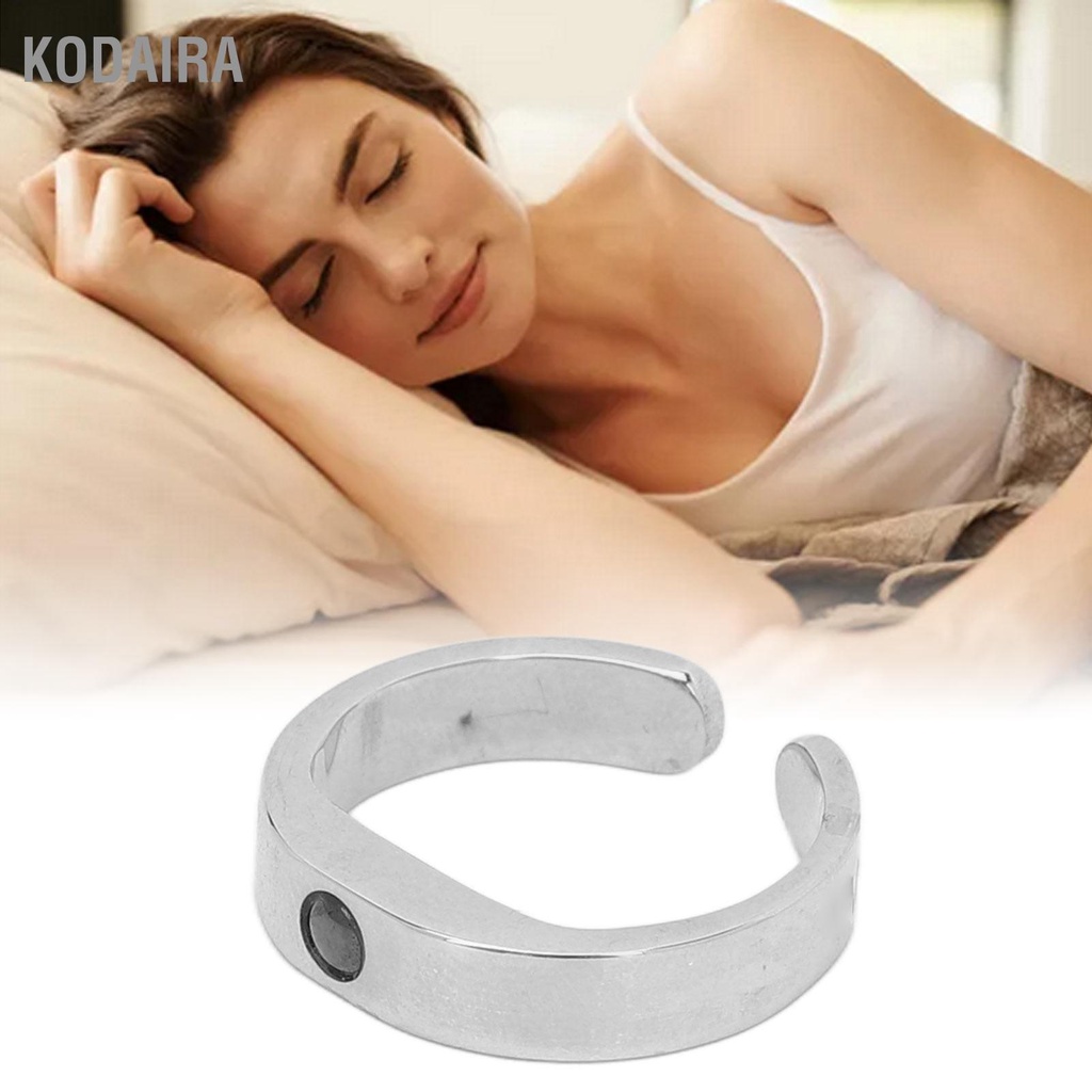 kodaira-ป้องกันการนอนกรนแหวนช่วยหายใจแหวนไทเทเนียมสตีลแบบปรับได้-acupressure-snoring-ring