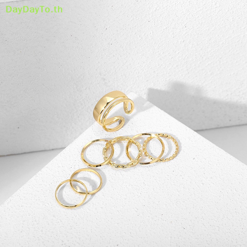 daydayto-ชุดแหวนแฟชั่น-ทรงเรขาคณิต-กลวง-สไตล์วินเทจ-เครื่องประดับ-สําหรับผู้หญิง-งานแต่งงาน-ปาร์ตี้-7-ชิ้น-ต่อชุด