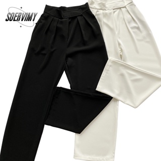 SOERVIMY  กางเกงขายาว กางเกงเอวสูง สไตล์เกาหลี แฟชั่น 2023 NEW  fashion Stylish Trendy Unique A93L4PJ 36Z230909