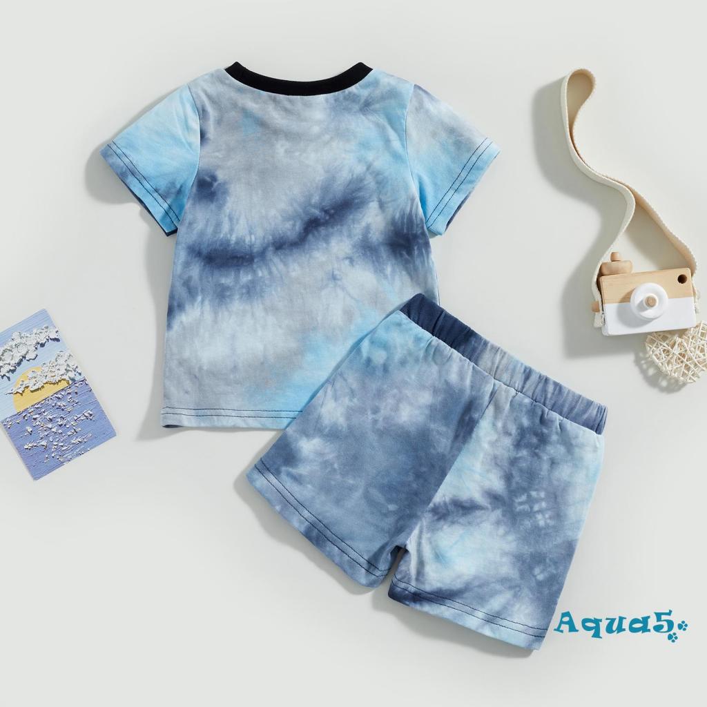 aqq-ชุดเสื้อยืด-แขนสั้น-พิมพ์ลายมัดย้อม-และกางเกงขาสั้น-แฟชั่นฤดูร้อน-สําหรับเด็กวัยหัดเดิน-2-ชิ้น