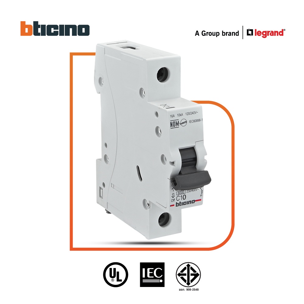 bticino-เซอร์กิตเบรกเกอร์-mcb-ลูกย่อยชนิด-1โพล-10แอมป์-6ka-btdin-branch-breaker-mcb-1p-10a-6ka-fn81cew10-btismart