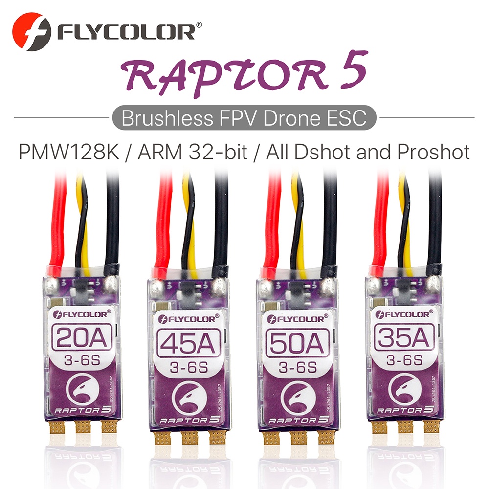 flycolor-raptor5-โดรนบังคับ-esc-3-6s-esc-32bit-g701-pwm-128k-single-20a-35a-45a-50a-ecs-สําหรับโดรนแข่งขัน-fpv