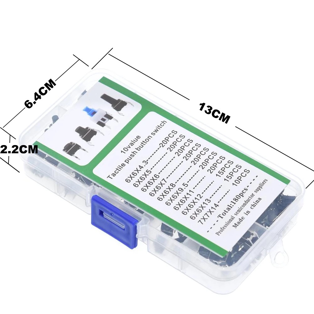 diymore-ชุดปุ่มกดสวิตช์ไมโคร-6-มม-180-ชิ้น-พร้อมกล่องเก็บ