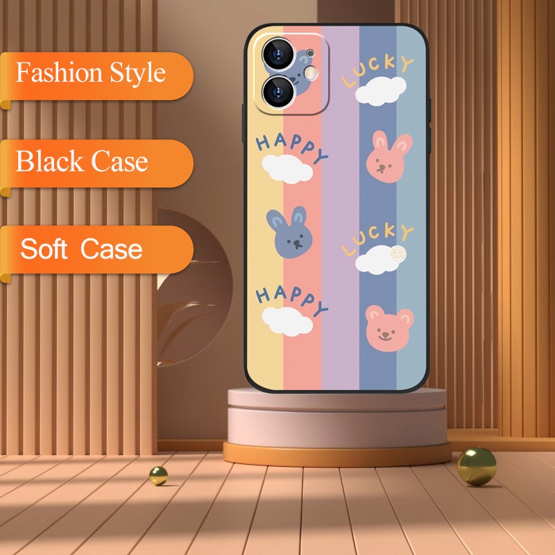 เคสโทรศัพท์มือถือแบบนิ่ม-ผิวด้าน-ลายกระต่ายสีรุ้ง-สําหรับ-oppo-a54-a15-a15s-a16-a16s-a12-a12e-a3s-a5s-a5-a9-a53-a33-2020-a83-a91-a92-a93-a94-a95-a75s-a59-a36-k10-k10pro
