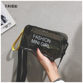 TAIDU กระเป๋าสะพายข้างแบบสบาย ๆ กระเป๋าสะพายใต้วงแขนเจลลี่แฟชั่นแบบพกพาแบบใส อเนกประสงค์และเรียบง่าย