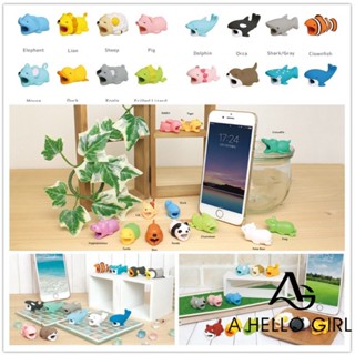 A HELLO GIRL ตัวถนอมสายชาร์จ USB รูปสัตว์ อุปกรณ์เสริม สําหรับ Iphone