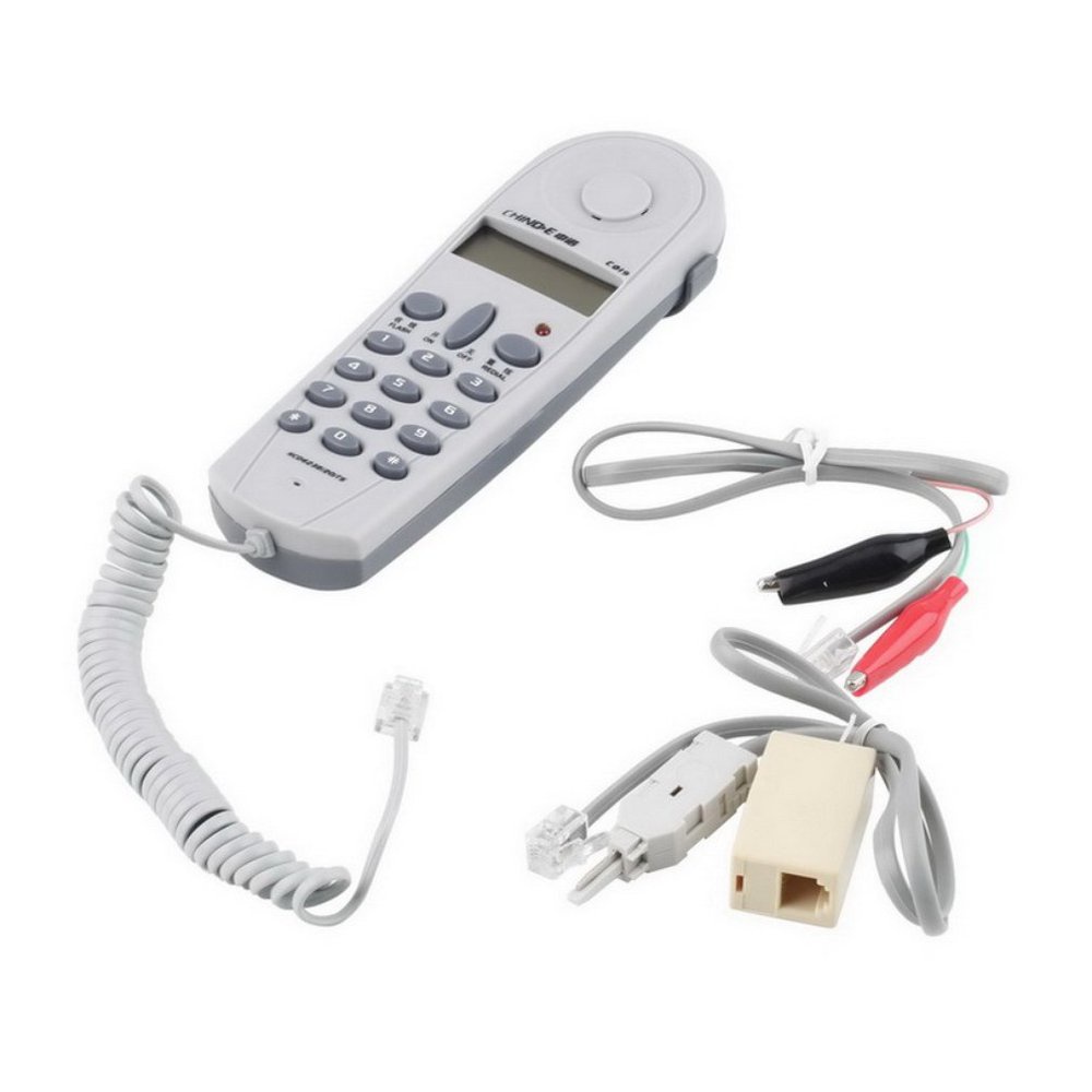 เครื่องทดสอบก้นโทรศัพท์โทรศัพท์-lineman-tool-ชุดสายเคเบิลเครือข่ายเครื่องทดสอบสายเคเบิลเครือข่ายพร้อมตัวเชื่อมต่อและช่างไม้-c019