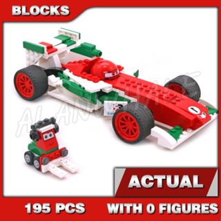 ชุดบล็อกตัวต่อรถยนต์ Pixar Ultimate Build Francesco Race Car and Pit Crew World Grand Prix 10014 เข้ากันได้กับโมเดล 8678 195 ชิ้น