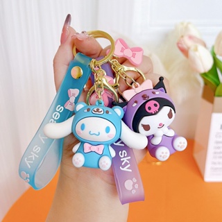 SANRIO พวงกุญแจ จี้ตุ๊กตาฟิกเกอร์การ์ตูนอนิเมะ Hello Kitty Kuromi Mymelody Cinnamoroll ของเล่นสําหรับเด็ก