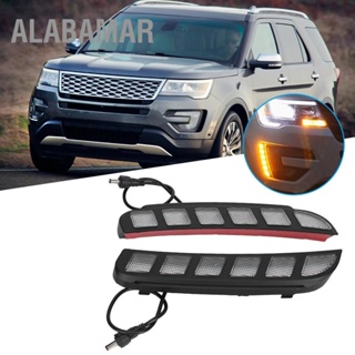 ALABAMAR 1 คู่สีคู่ LED DRL ไฟวิ่งกลางวันไฟเลี้ยวเหมาะสำหรับ Ford Explorer 16-18