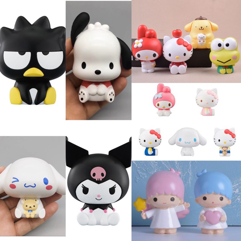 ฟิกเกอร์การ์ตูนอนิเมะ-cinnamoroll-kuromi-sanrio-kawaii-สําหรับตกแต่งเค้กคริสต์มาส