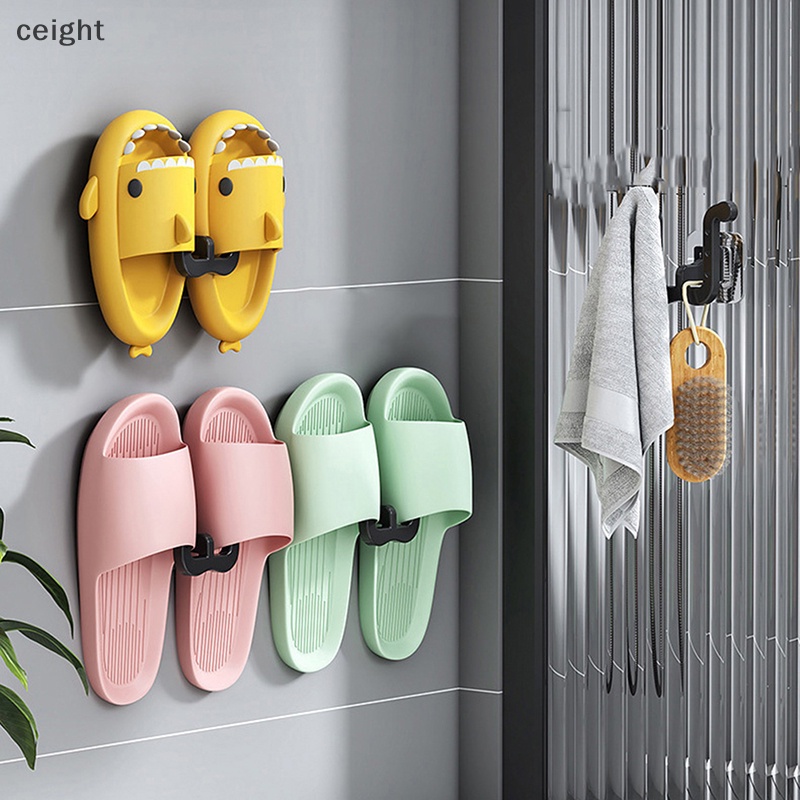 ceight-ตะขอแขวนรองเท้าแตะ-แบบติดผนังห้องน้ํา-ไม่ต้องเจาะรู-เรียบง่าย-ระบายน้ํา-สําหรับห้องนอน-จัดเก็บรองเท้าแห้ง-th