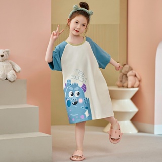 New Short Sleeve Cotton Monster Kids Nightdress
Summer thin childrens cute cartoon home clothes