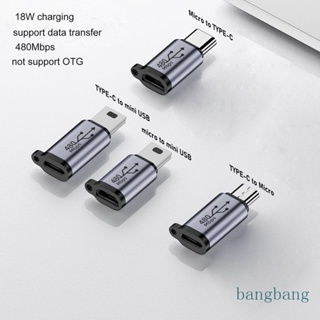 Bang อะแดปเตอร์แปลง Type-C เป็น Micro USB Mini USB 18W อะลูมิเนียมอัลลอย 480 ม.