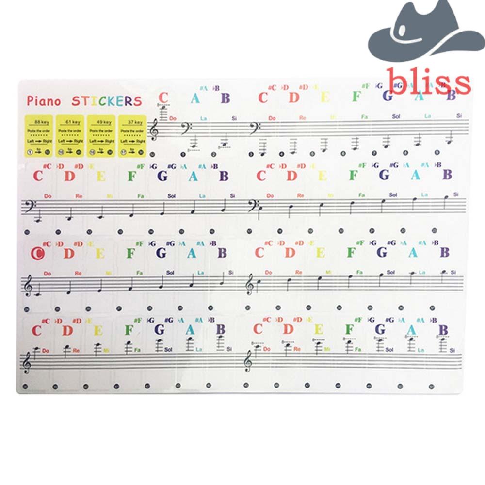 bliss-สติกเกอร์แปะคีย์บอร์ดเปียโนไฟฟ้า-หลากสีสัน